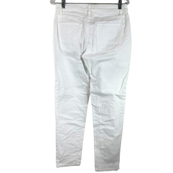 Eileen Fisher Organic Cotton Denim White Jeans Size 6 EUC Mid Rise Ankle Length - Picture 2 of 7